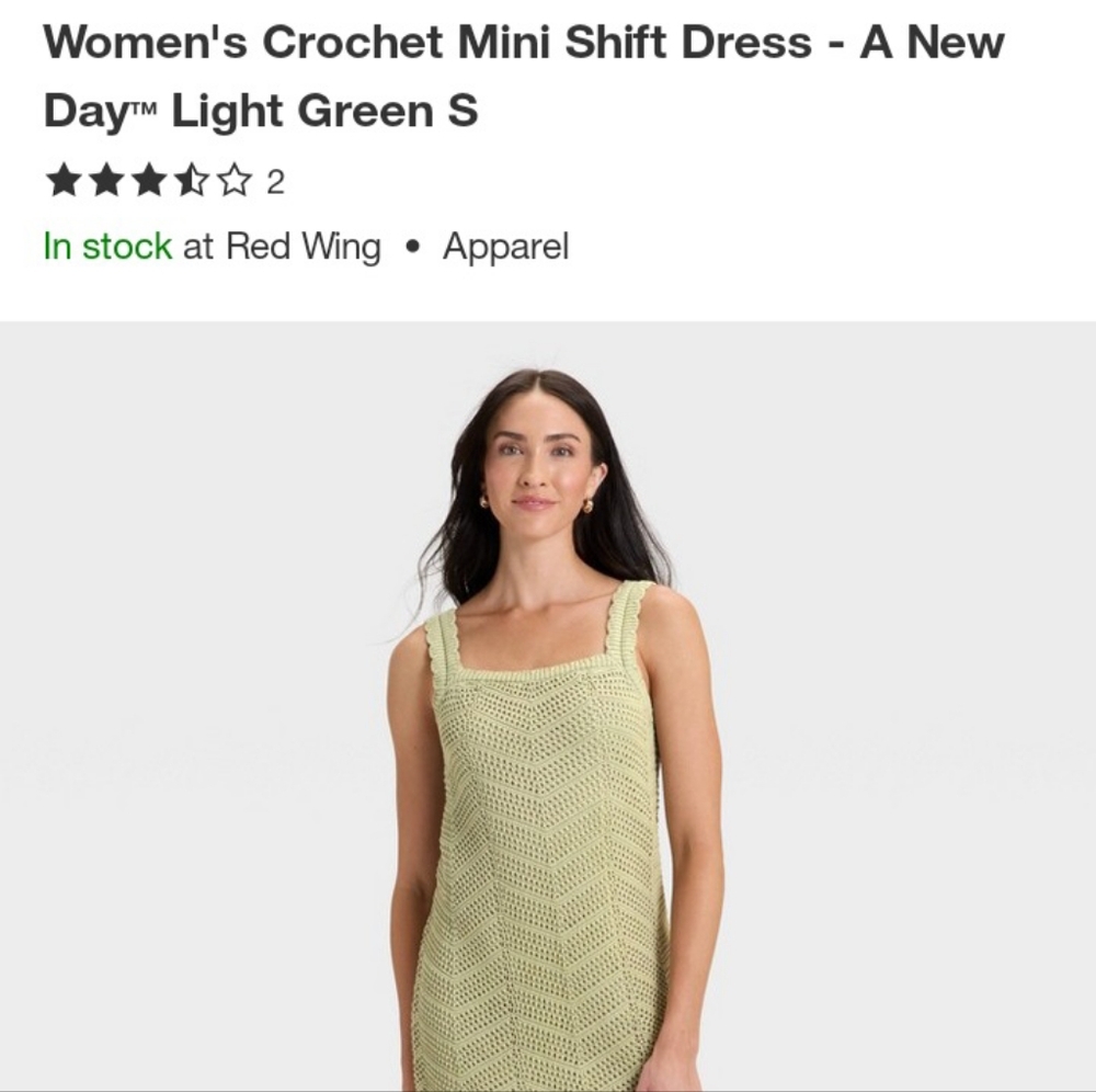 A New Day Mint Crochet Mini Dress
